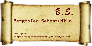 Berghofer Sebestyén névjegykártya